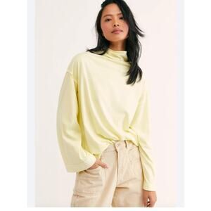 We The Free People Supernova Long Sleeve Tee Shirt Top Yellow Small